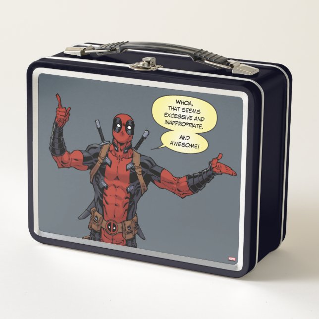 Deadpool Pointing Character Art Adult Lunchbox (Front)
