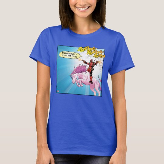 deadpool riding a unicorn t shirt