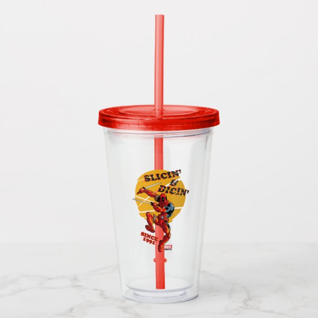 Deadpool | Slicin' & Dicin' Since 1991 Acrylic Tumbler (Front)