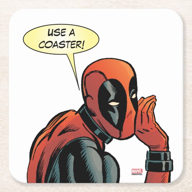 Deadpool Whisper Square Paper Coaster (Front)