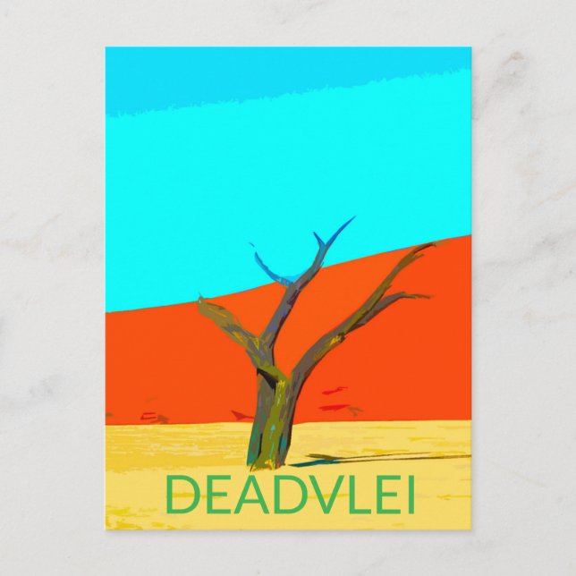 Deadvlei Namibia Travel Vintage Art Postcard (Front)