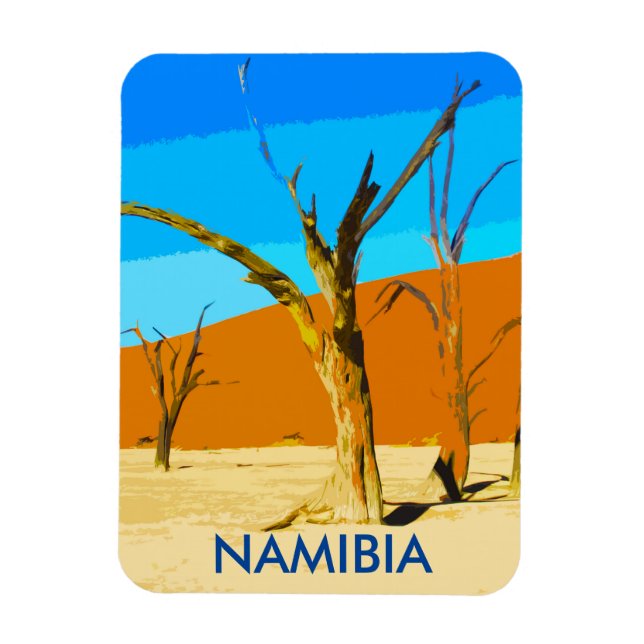 Deadvlei Namibie Travel Vintage Art Magnet (Vertical)