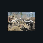 DEADWOOD as Seen by Wild Bill Hickok 1876 Canvas Print<br><div class="desc">In the old west,  no town more wild,  lawless,  and chaotic than DEADWOOD. Shoot outs,  gambling,  saloons,  bandits,  and gold. This is the realistic view that Wild Bill saw when he first rode into town . . . never to leave.</div>