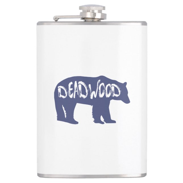 Deadwood South Dakota Bear Hip Flask (Front)