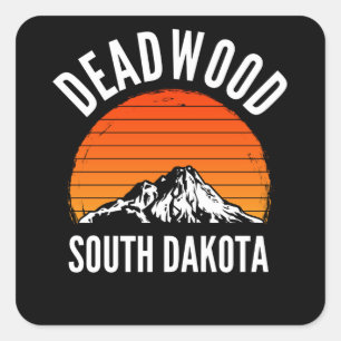 Deadwood South Dakota Mountain Square Sticker