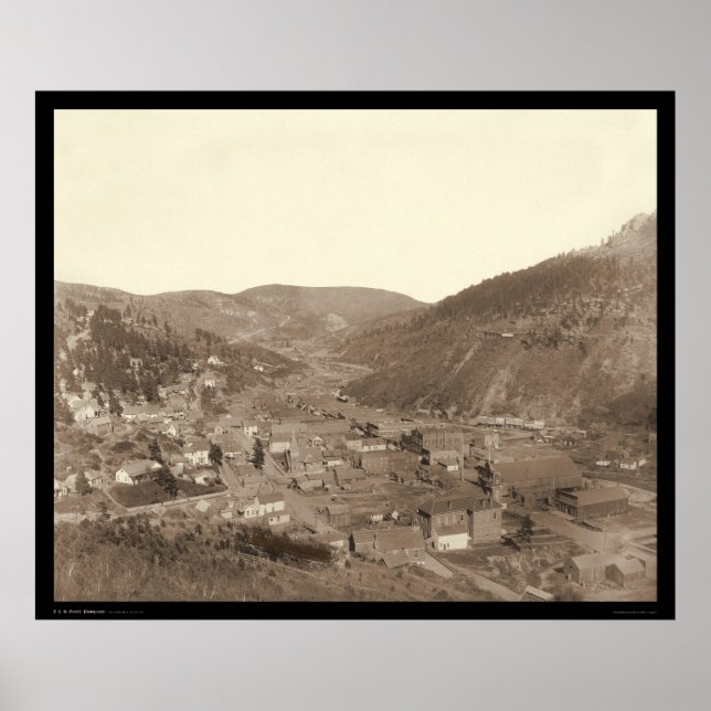 Deadwood View from Mrs. Livingston's Hill SD 1887 Poster (Front)