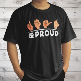 Deaf And Proud Deaf People Fingerspelling Sign Art T-Shirt