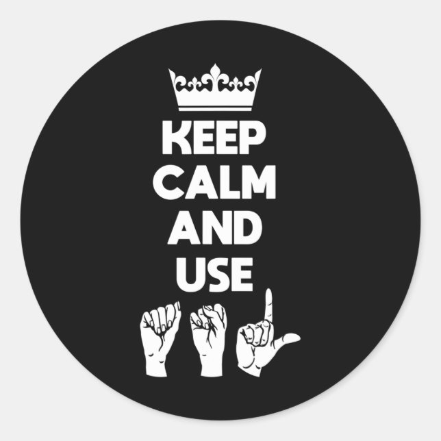 Deaf Awareness And Sign Language 1  Classic Round Sticker (Front)