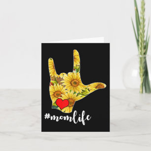Deaf Awareness ASL Sign Language Sunflower I Love  Card