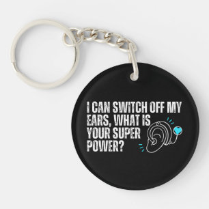 Deaf Awareness - Cochlear Implant Super Power Keychain