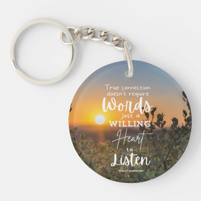 Deaf Awareness Inspirational  Keychain (Front)