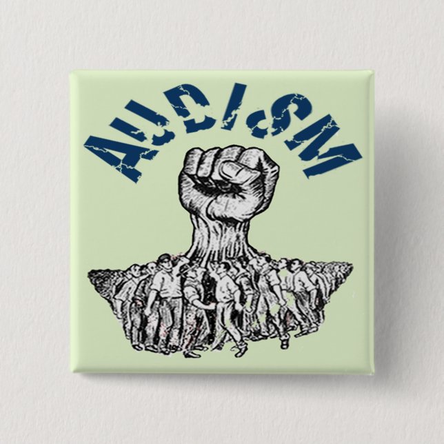 Deaf Civil Rights Movement Against Audism 2 Inch Square Button (Front)