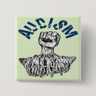 Deaf Civil Rights Movement Against Audism 2 Inch Square Button