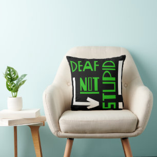 Deaf Disability Awareness Throw Pillow