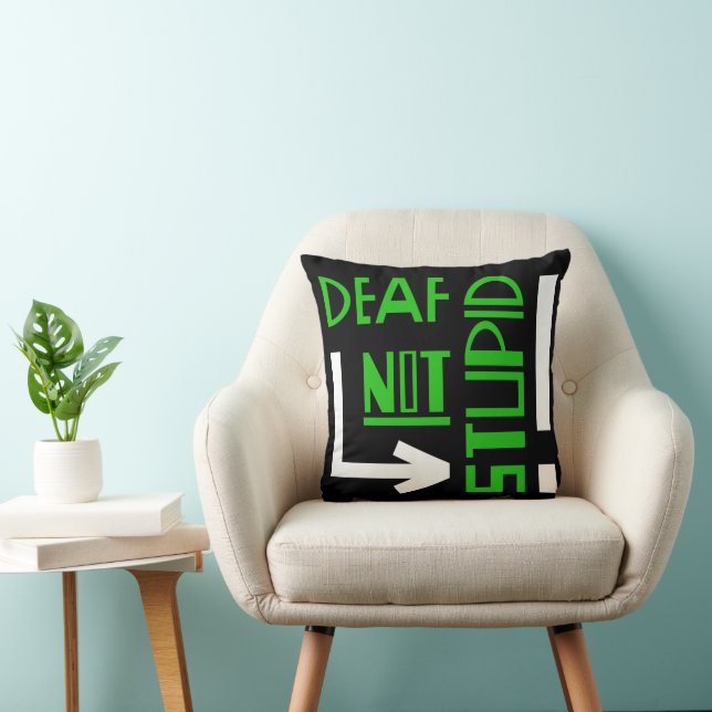 Deaf Disability Awareness Throw Pillow (Chair)