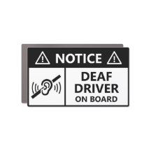 Deaf Driver On Board Emergency Safety Alert 