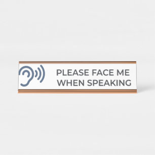 Deaf Hard of Hearing Disability Awareness Acrylic Desk Name Plate