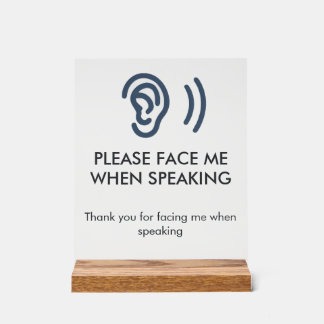 Deaf Hard of Hearing Disability Awareness Acrylic Sign