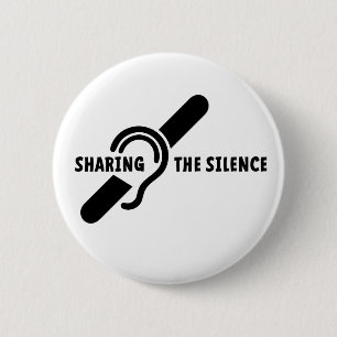 Deaf, hearing impaired, deafness, gestures of lang 2 inch round button