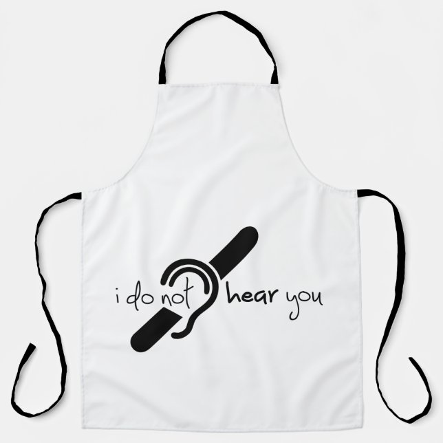 Deaf, hearing impaired, deafness, hearing loss sig apron (Front)