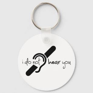 Deaf, hearing impaired, deafness, hearing loss sig keychain