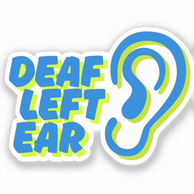 deaf left ear white background (Front)