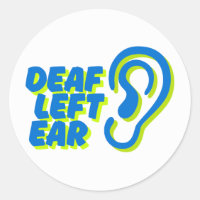 deaf left ear white background