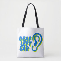 deaf left ear white background