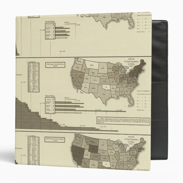 Deaf, Paupers, Prisoners statistical map Binder (Front/Inside)