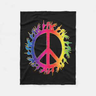 Deaf Peace Sign Language Hand Talking Teachers Asl Fleece Blanket
