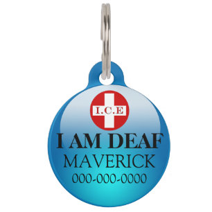 Deaf pet products DIY blue Pet Tag