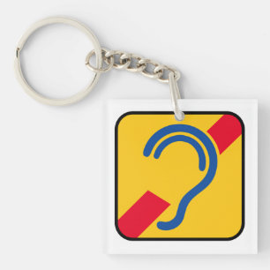 Deaf. Poor hearing, deafness, Limited hearing. Keychain