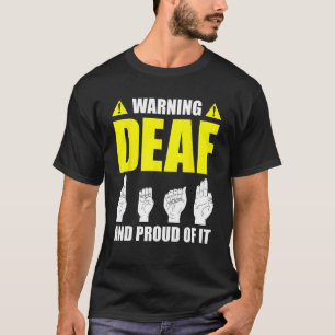 Deaf Pride ASL Hand Gesture Hearing Aid Hand Sign  T-Shirt
