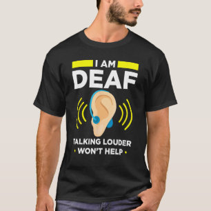 Deaf Pride ASL Hand Gesture Hearing Aid Hand Sign  T-Shirt