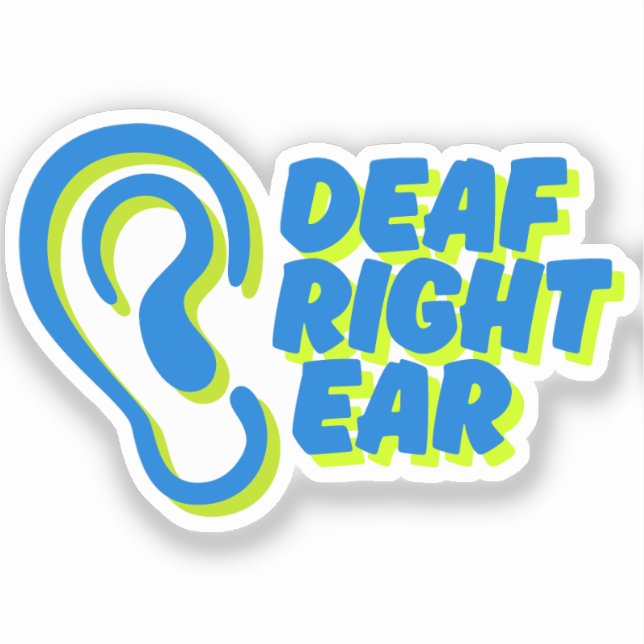deaf right ear white background (Front)