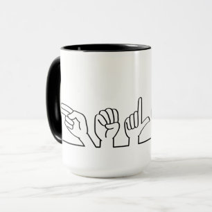 Deaf, sign-language hello. Budget or greeting Mug