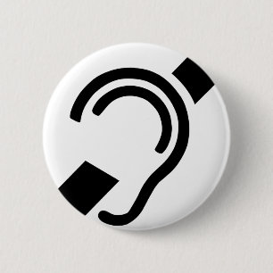 Deaf Symbol 2 Inch Round Button