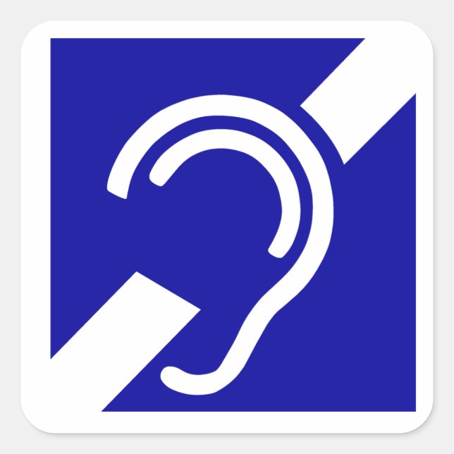 Deaf Symbol Square Sticker (Front)
