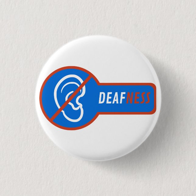 deafness unique design 1 inch round button (Front)