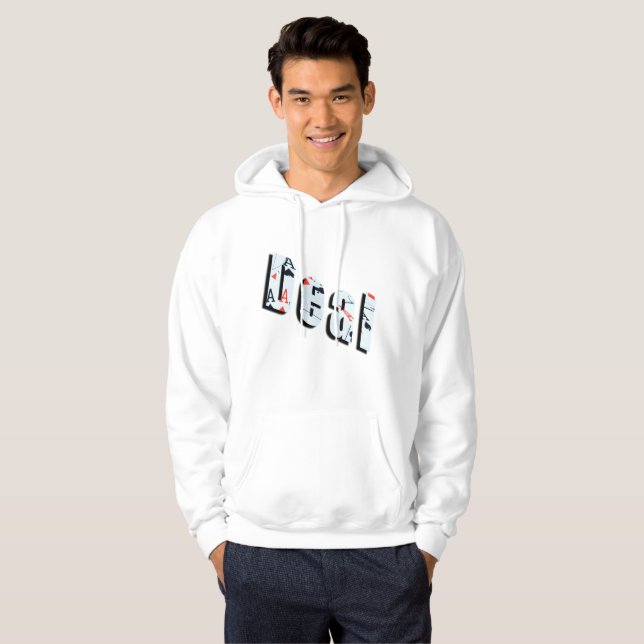 Deal, Poker Logo, Mens White Hoodie (Front Full)