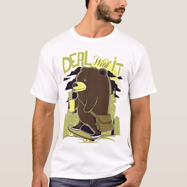 Deal With It Bear T-Shirt (Devant)