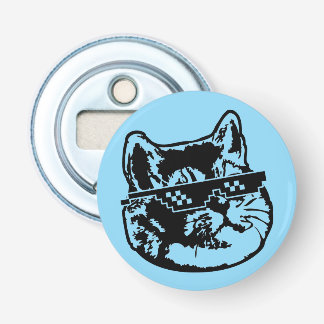 Deal With It Glasses Heavy Breathing Cat Meme Bottle Opener