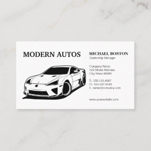 Dealership Modern Sports Car Auto Services Business Card