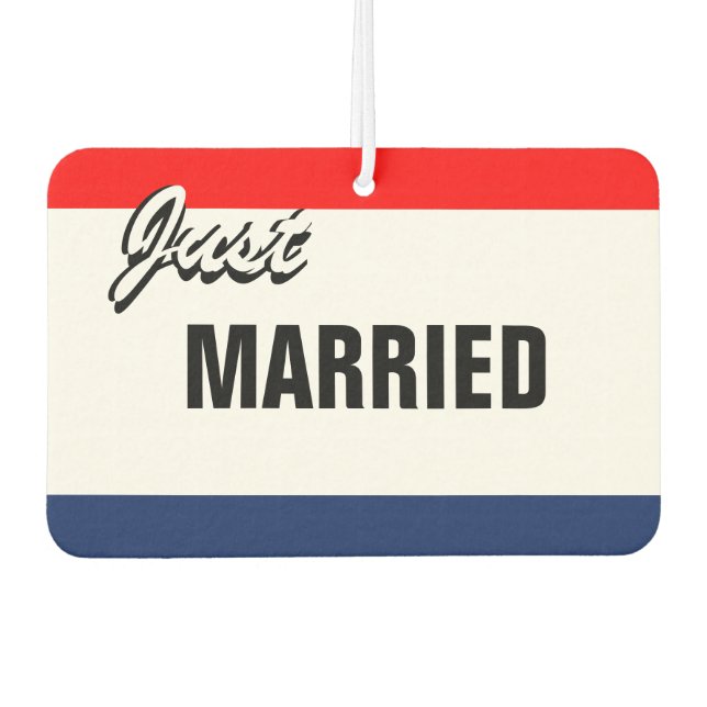Dealership Style Just Married Signage Air Freshener (Front)