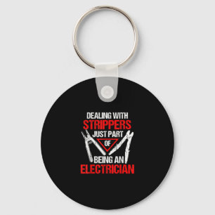 Dealing With Funny Electrician Keychain
