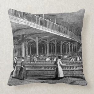 Dean Mills - The Doubling Room, 1851 (litho) Throw Pillow