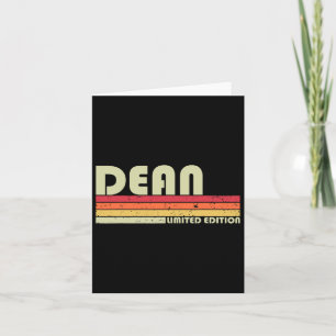 Dean Name Personalized Retro Vintage 80s 90s Birth Card