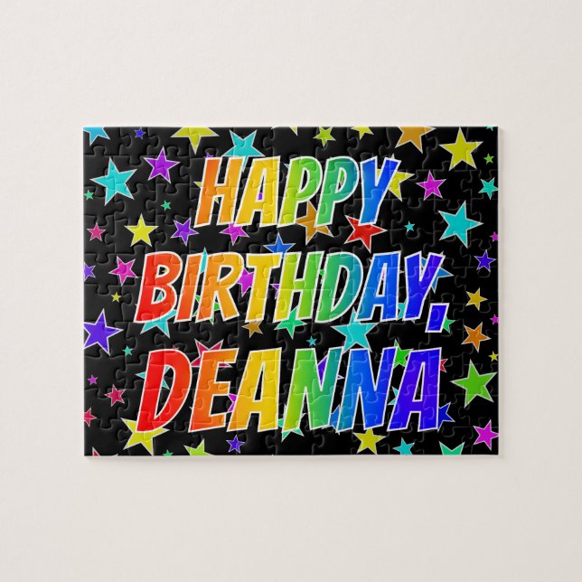 "DEANNA" First Name, Fun "HAPPY BIRTHDAY" Jigsaw Puzzle (Horizontal)