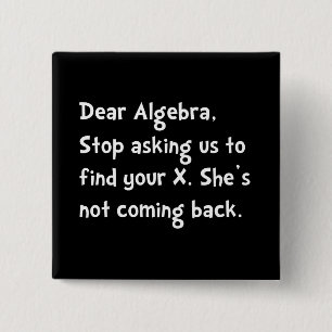 Dear Algebra 2 Inch Square Button