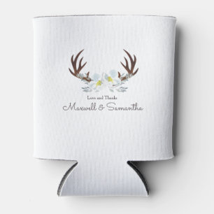 Dear Antler Rustic Wedding  Can Cooler